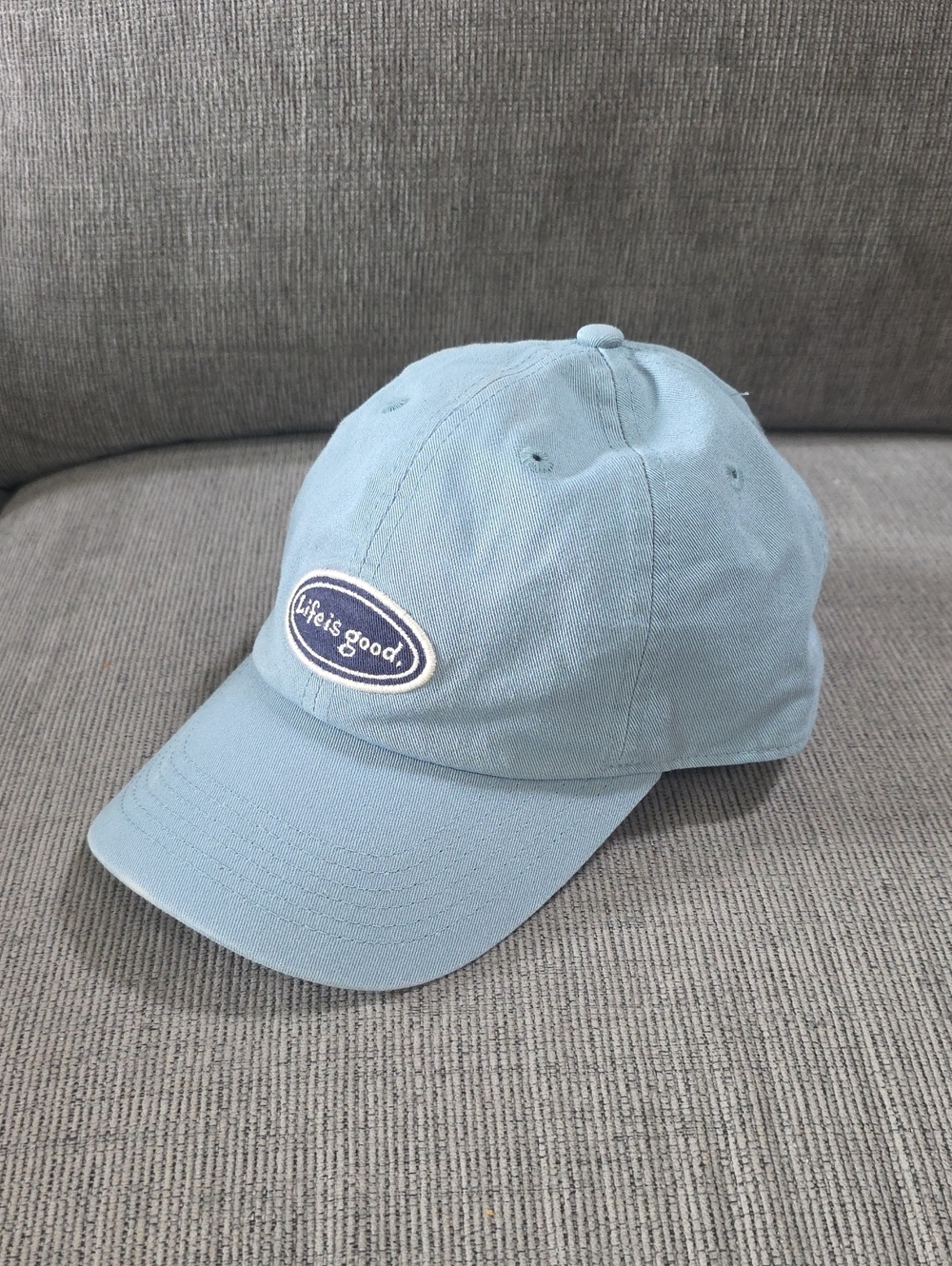 Life Is Good Pale Blue Vintage Oval Chill Cap, NWT, One Size.